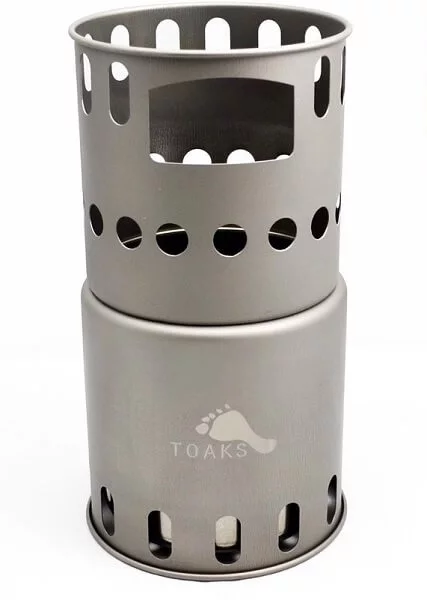 TOAKS titanium portable wood burning camp stove for backpacking