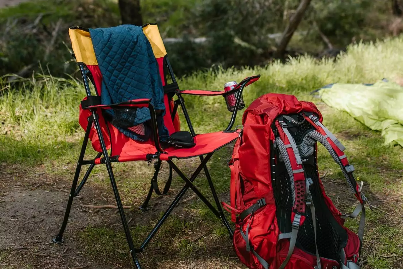camping chair at campsite