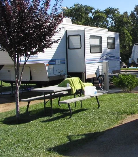 image of RV camper at campsite