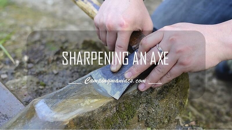 sharpening an axe