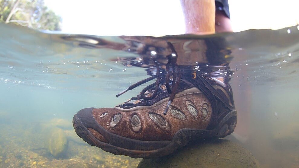 wet feet in hiking boots