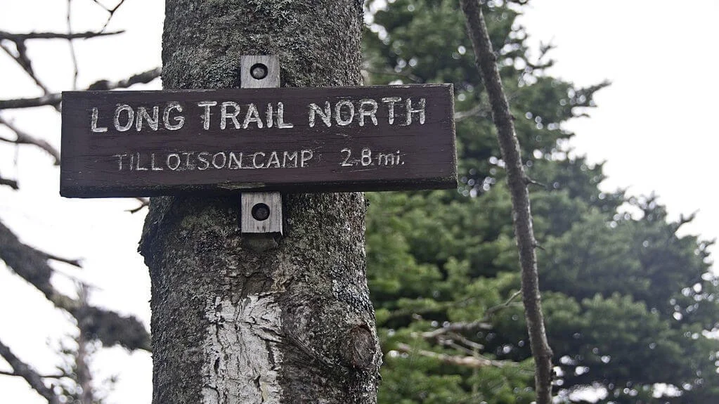 image of trail sign in belvidere mountain vermont