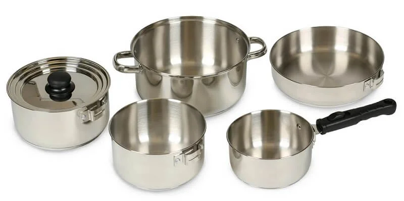 STANSPORT - Heavy Duty 7-Piece Stainless Steel Clad Cookware Set