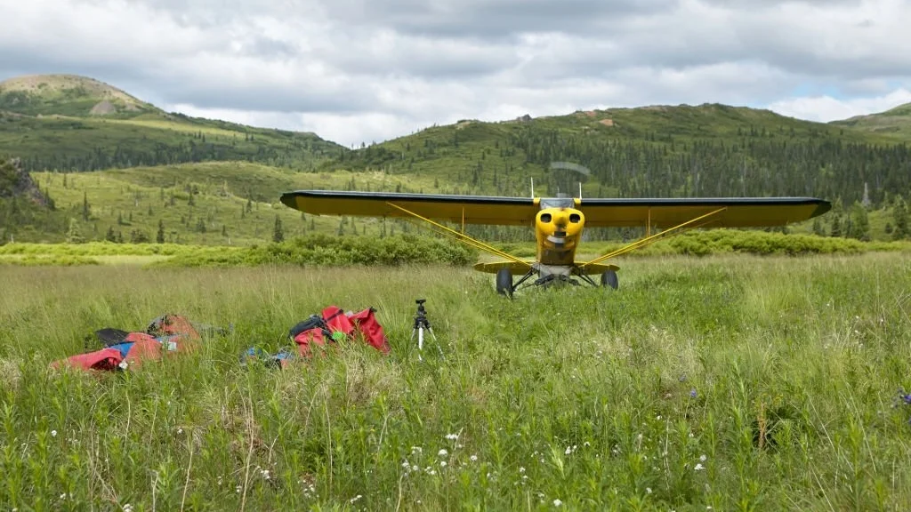 airplane camping in a nice camping site