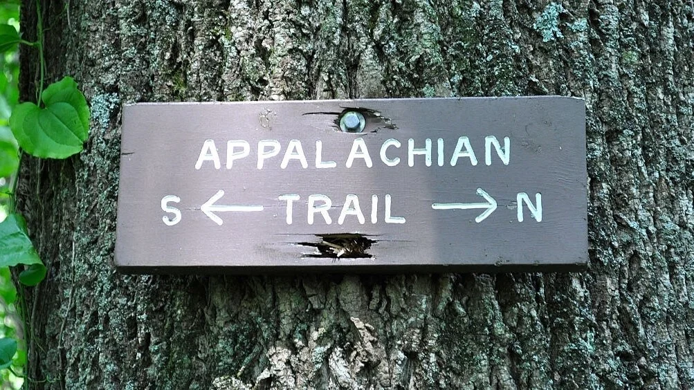 Appalachian Trail Sign showing North and South
