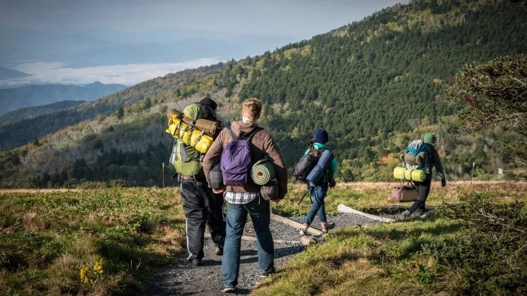 Campers Hiking With Gear on Appalachian Trail