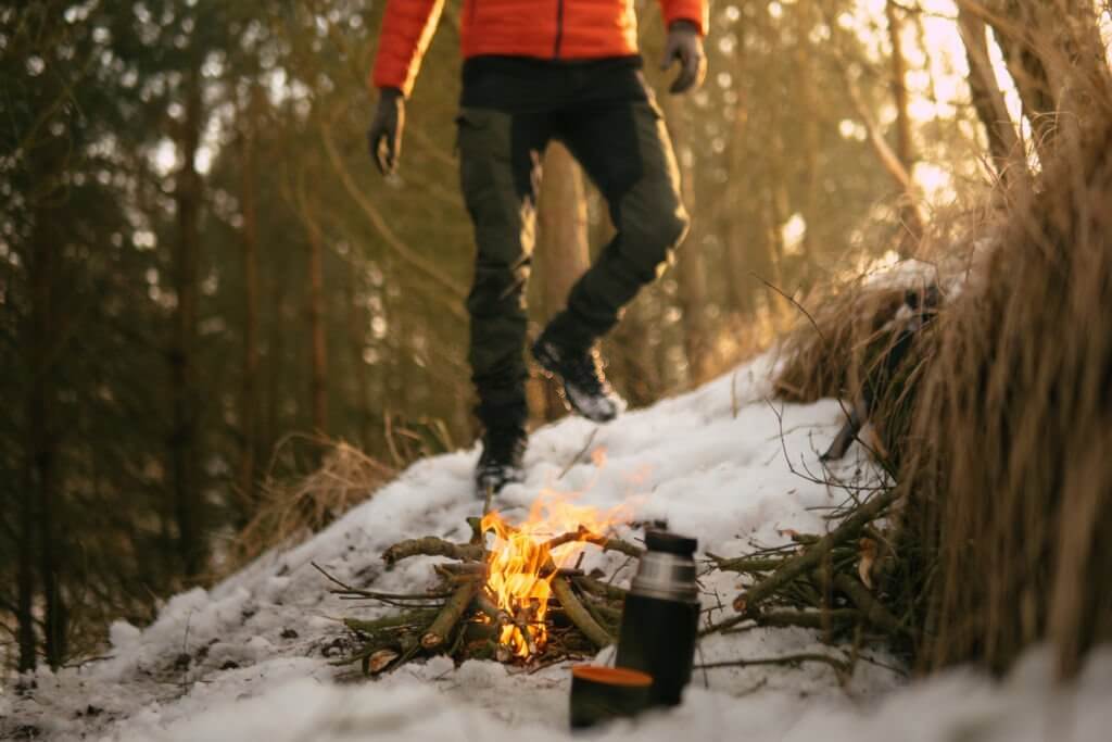 campfire in winter