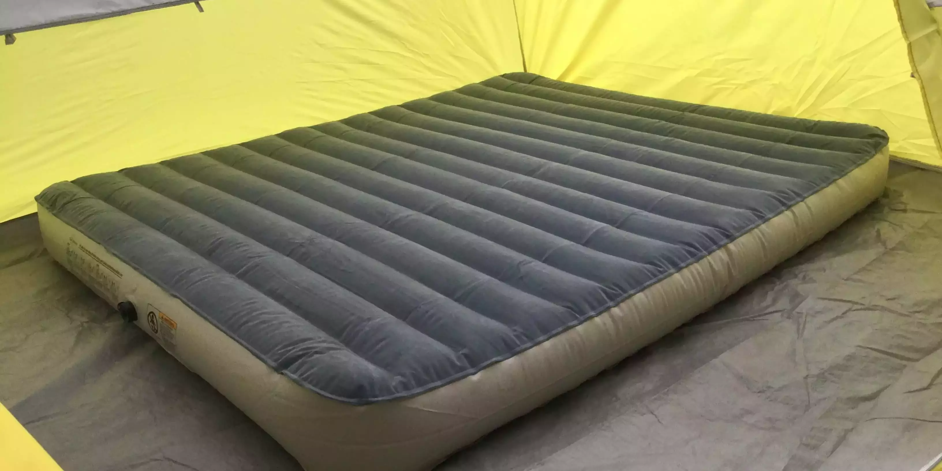 air mattress inside a tent