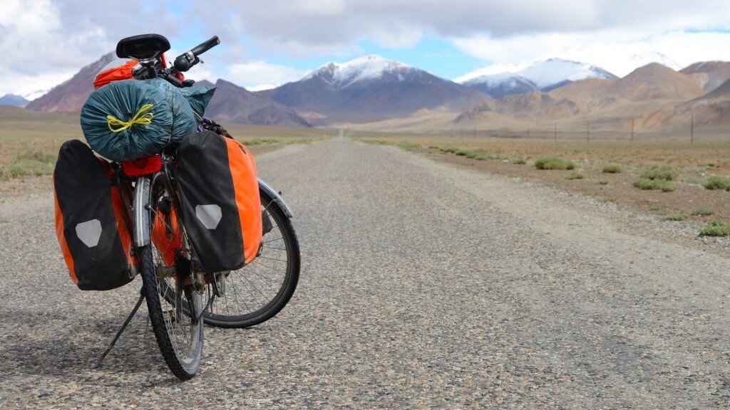 bringing all camping gear on a bike