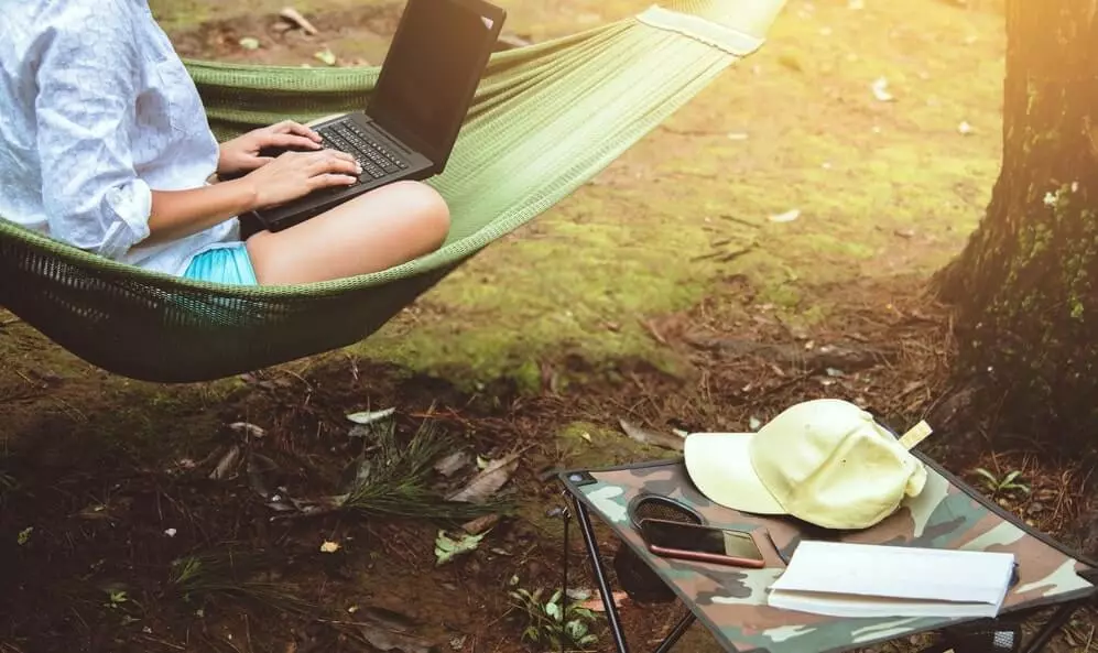 camping in a hammock