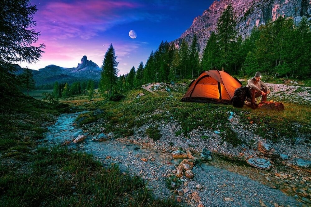 camping in the wild