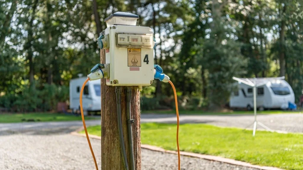 campsite power connection for rv/caravans