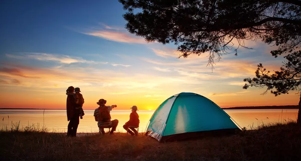 family bonding at camping