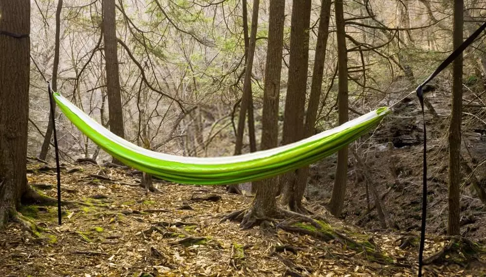 hammock camping in the woods