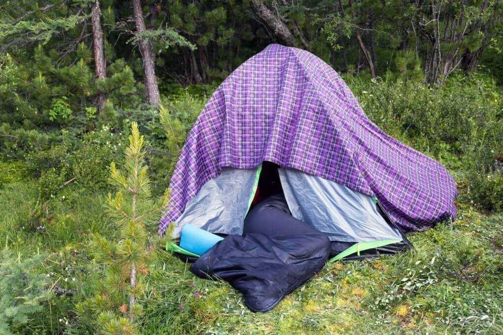 insuated tent canopy in the wild