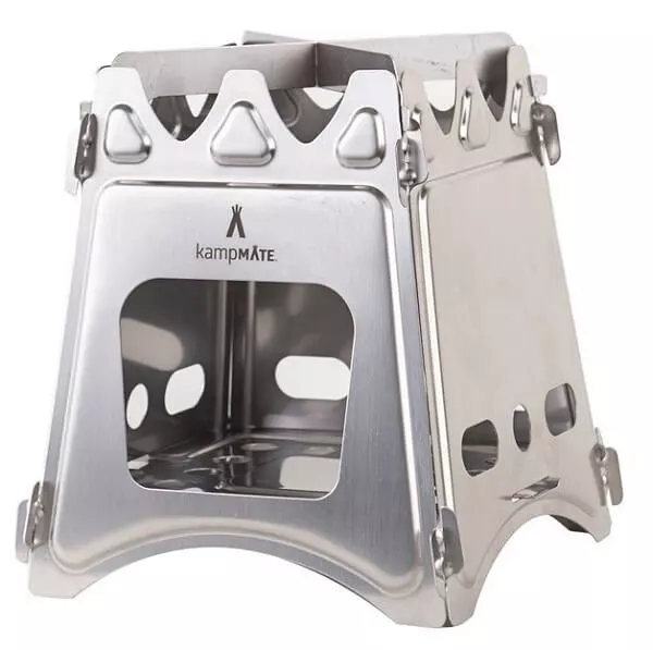 kampMATE WoodFlame Lightweight Backpacking Stainless Steel Camp Stove