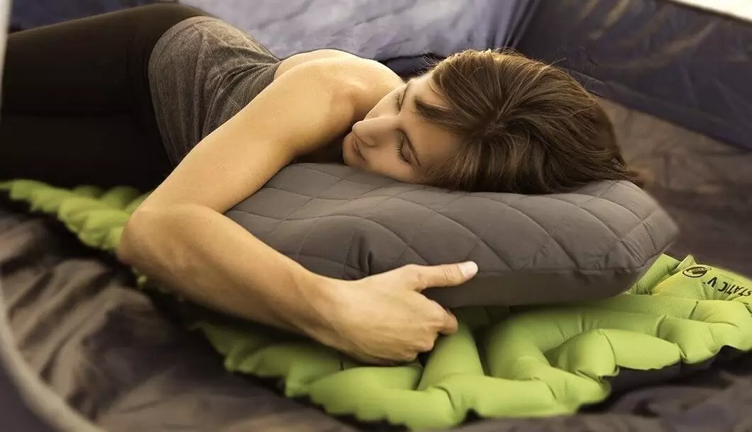 New Inflatable Polyester Fibre Pillow Soft Air Blow up Sleep Pillow Camping Tour