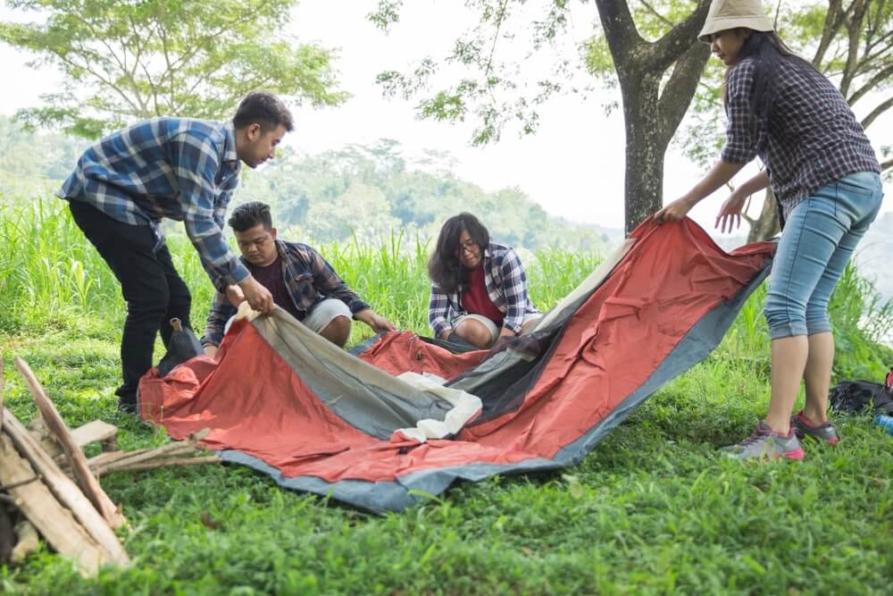 step 2: spreading the tent