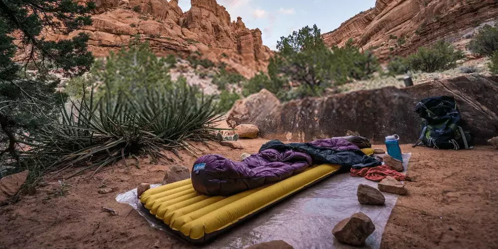 sleeping pad on the ground outdoors