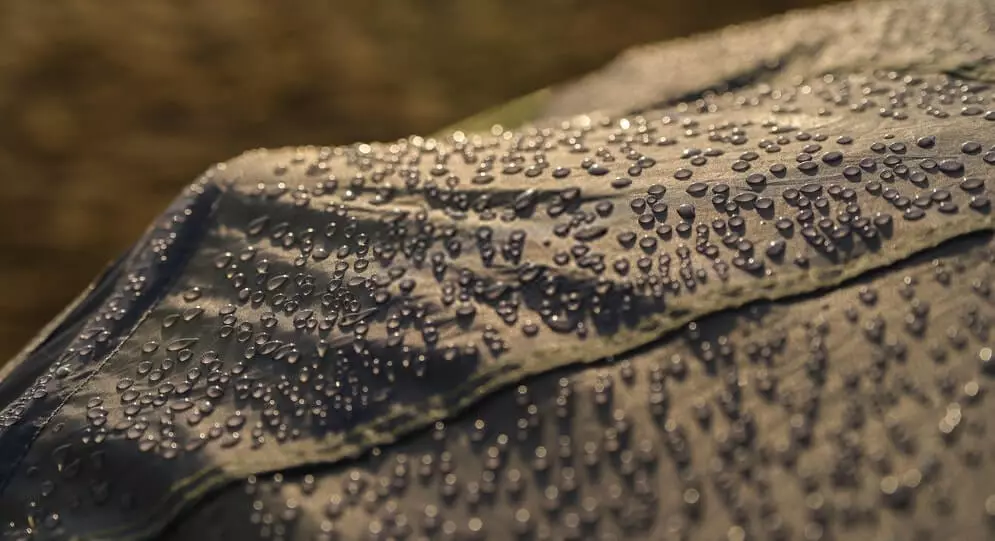 water droplets on a tent